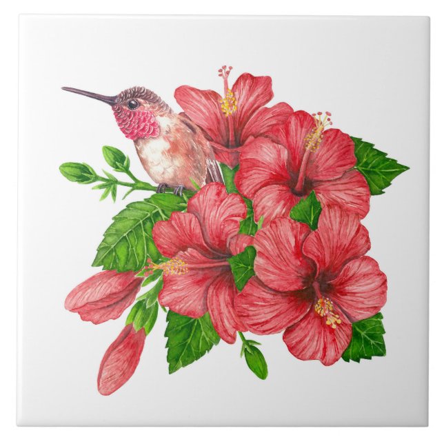 Tropical bouquet ceramic tile (Front)