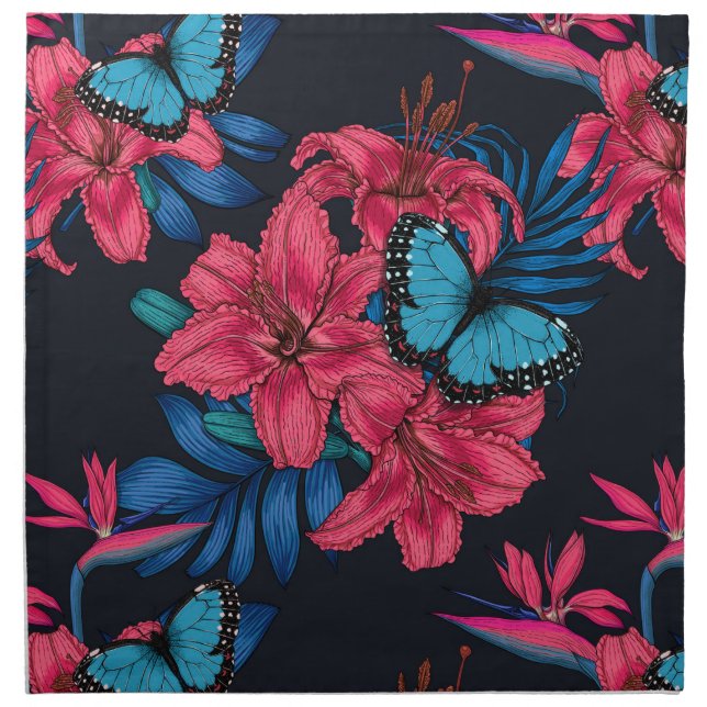 Tropical bouquet cloth napkin (Front)