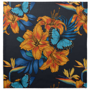 Tropical bouquet cloth napkin