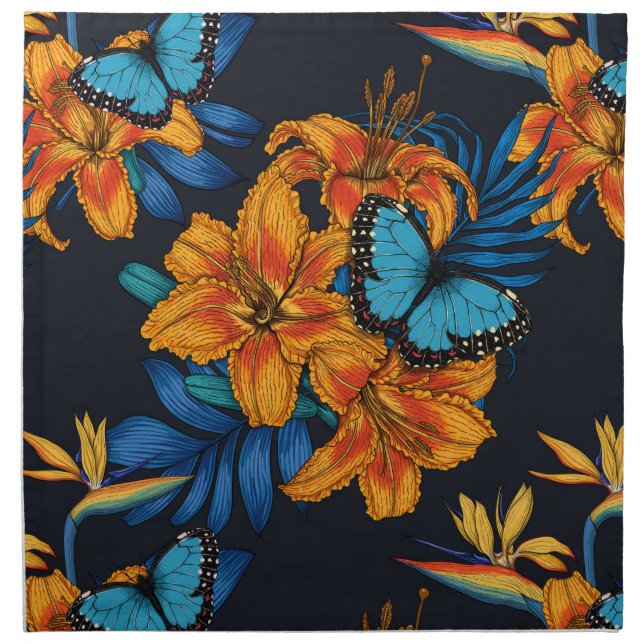 Tropical bouquet cloth napkin (Front)