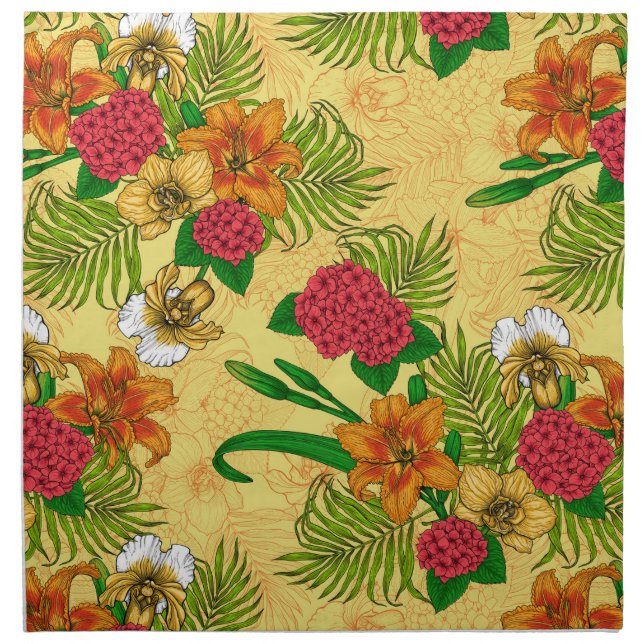 Tropical bouquet cloth napkin (Front)