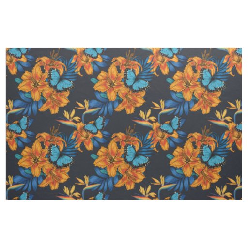 Tropical bouquet fabric