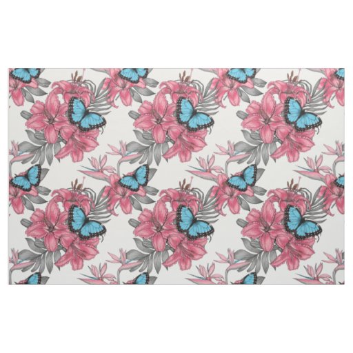 Tropical bouquet fabric