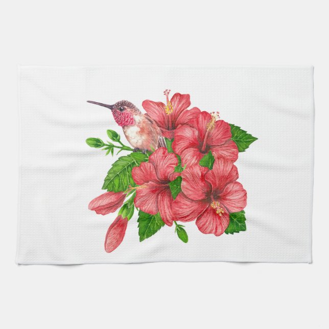 Tropical bouquet kitchen towel (Horizontal)