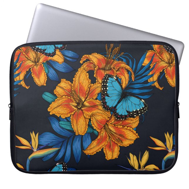 Tropical bouquet laptop sleeve (Front)