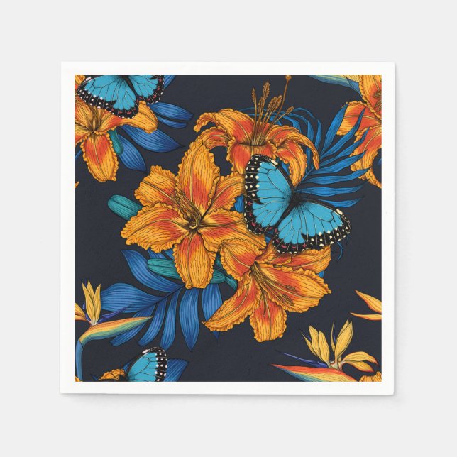 Tropical bouquet napkins (Front)