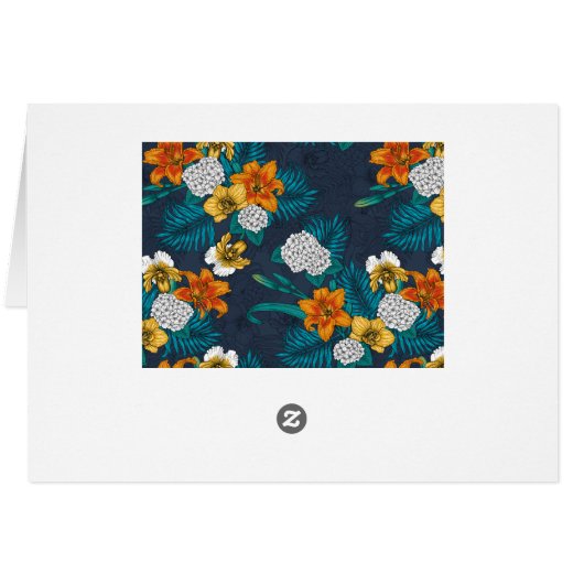 Tropical bouquet on blue (Back Horizontal)