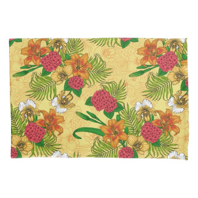 Tropical bouquet pillow case (Front-Left)