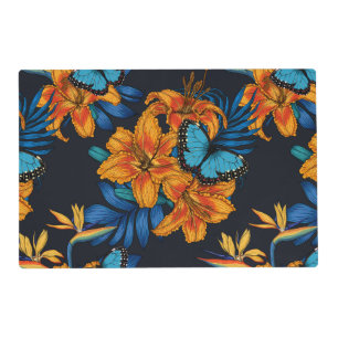 Tropical bouquet placemat