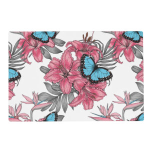 Tropical bouquet placemat