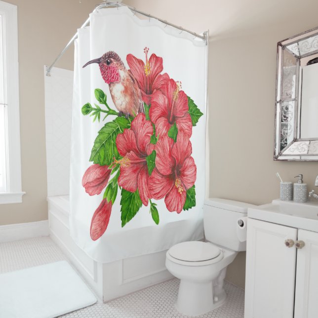 Tropical bouquet shower curtain (In Situ)