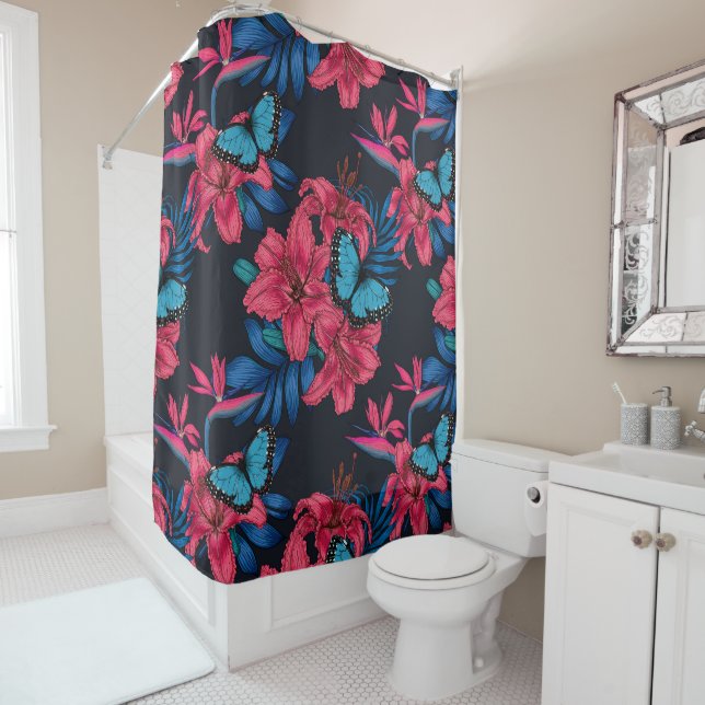 Tropical bouquet shower curtain (In Situ)