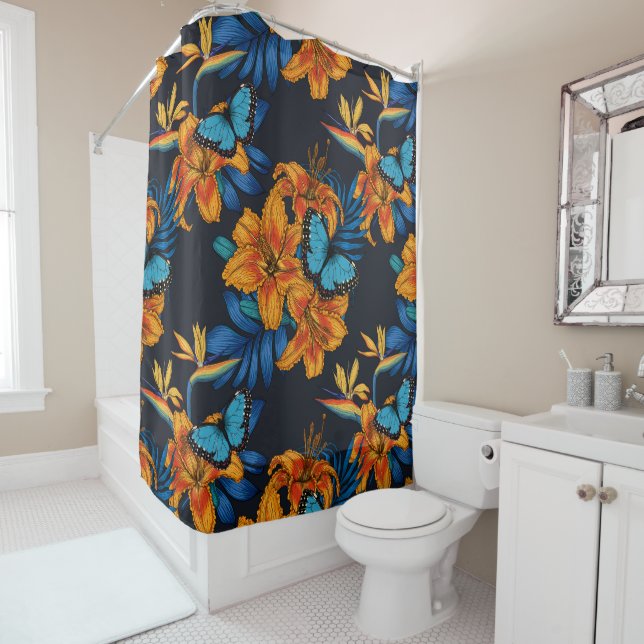 Tropical bouquet shower curtain (In Situ)