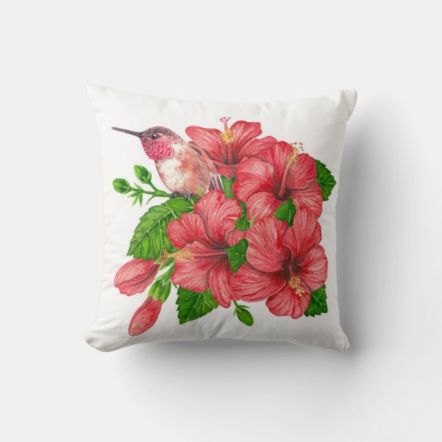 Tropical bouquet throw pillow (Front)