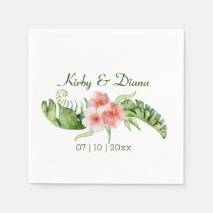 Tropical Bouquet Wedding Napkins
