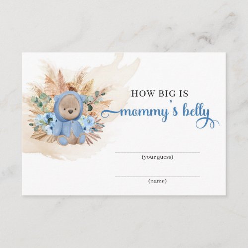 Tropical boy teddy bear How big is mommys belly Enclosure Card