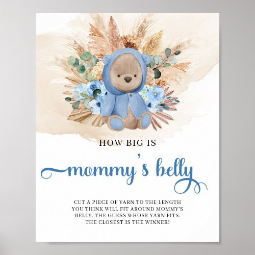 Tropical boy Teddy bear How big is Mommys belly Poster
