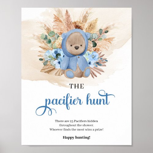 Tropical boy teddy bear The Pacifier Hunt game Poster