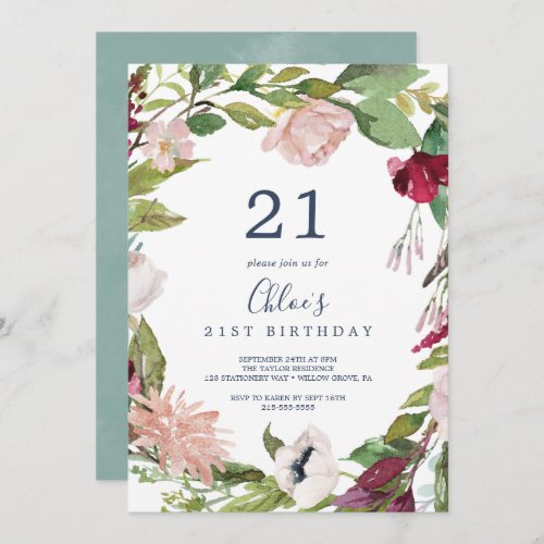 Tropical Breeze 21st Birthday Invitation