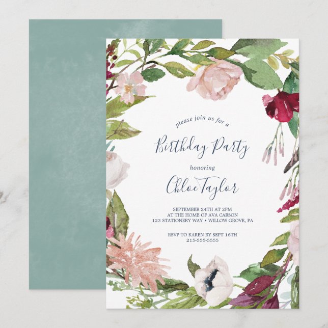 Tropical Breeze Birthday Party Invitation (Front/Back)