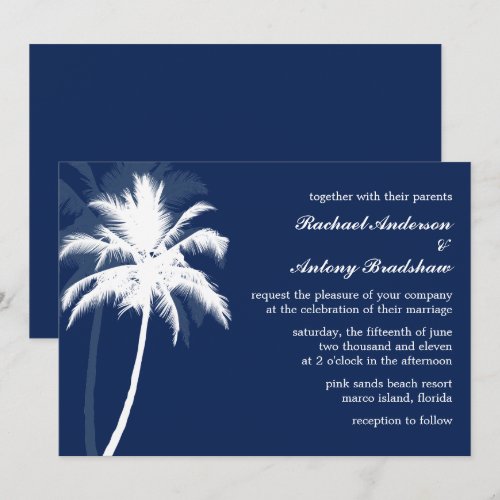 Palm Trees Tropical Wedding Custom Invitations