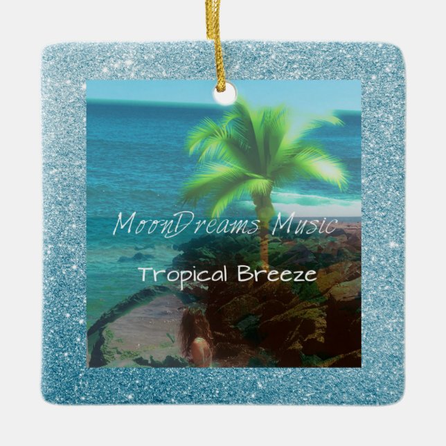 Tropical Breeze Ceramic Ornament (Front)