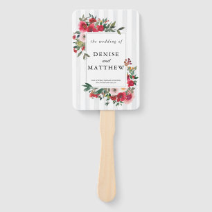 Tropical Breeze Colored Wedding Invitation Hand Fan
