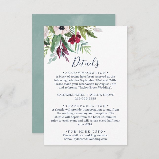 Tropical Breeze Details Enclosure Card (Front/Back)