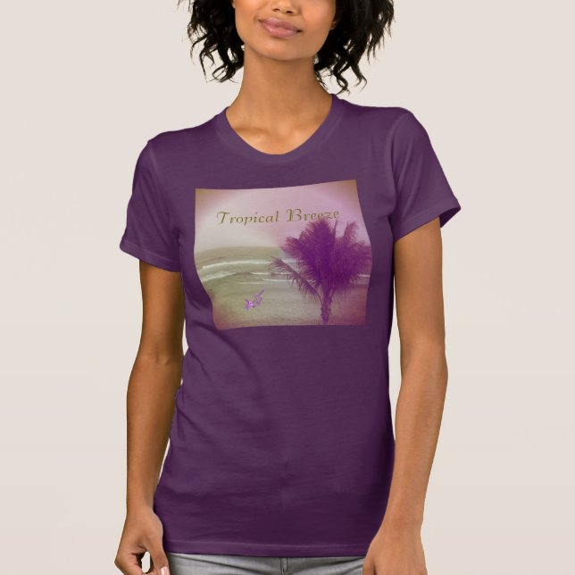 Tropical Breeze Fine Jersey Eggplant T-shirt (Front)