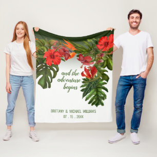 Tropical Breeze Floral Wedding Cuddle Blanket