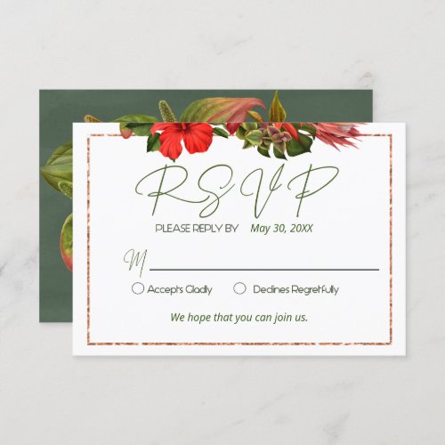 Tropical Breeze Lush Botanical RSVP Invitation