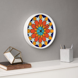 Tropical Breeze Moroccan Mosaic Clock