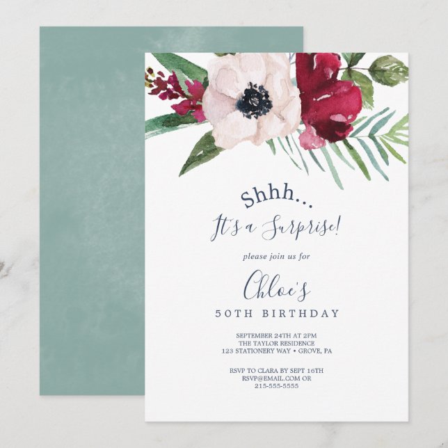 Tropical Breeze Surprise Party Invitation (Front/Back)