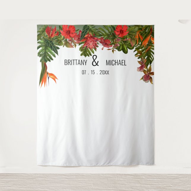 Tropical Breeze Wedding Backdrop Photo Booth (Front)