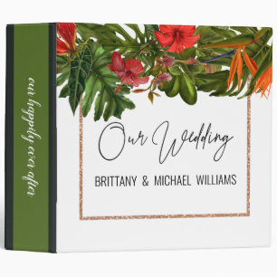 Tropical Breeze Wedding Memories Album Monogram 3 Ring Binder