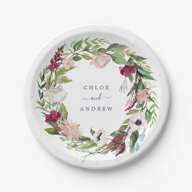 Tropical Breeze Wedding Paper Plates (Front)
