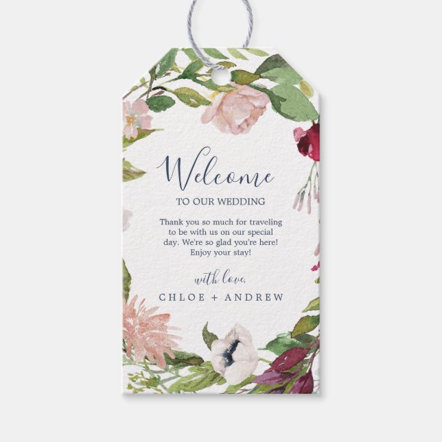 Tropical Breeze Wedding Welcome Gift Tags (Front)