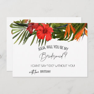 Tropical Breeze Will You Be My Bridesmaid Card