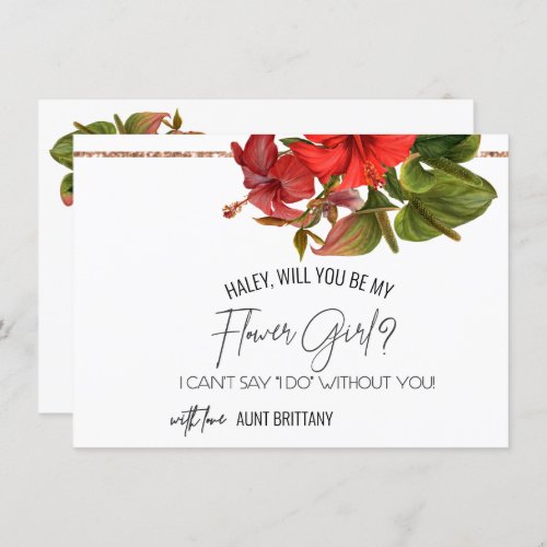 Tropical Breeze Will You Be My Flower Girl Card