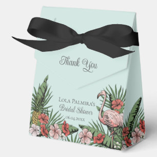 Tropical Bridal Shower Floral Pink Flamingo Favor Boxes