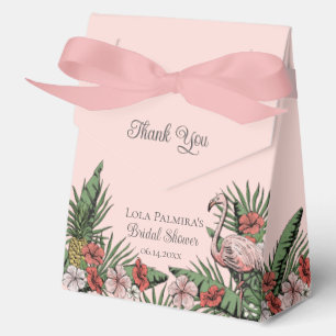 Tropical Bridal Shower Floral Pink Flamingo Favor Boxes