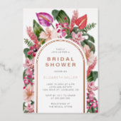 Tropical Bridal Shower Foil Invitation (Front)