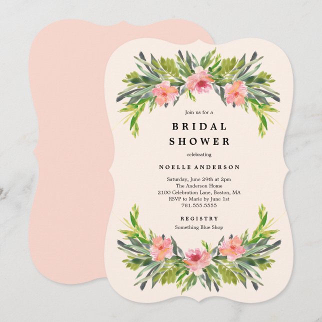 Tropical Bridal Shower Invitation (Front/Back)