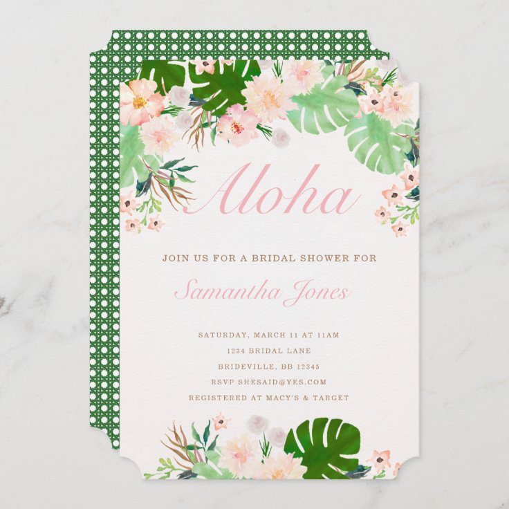 Tropical Bridal Shower Invitation Zazzle