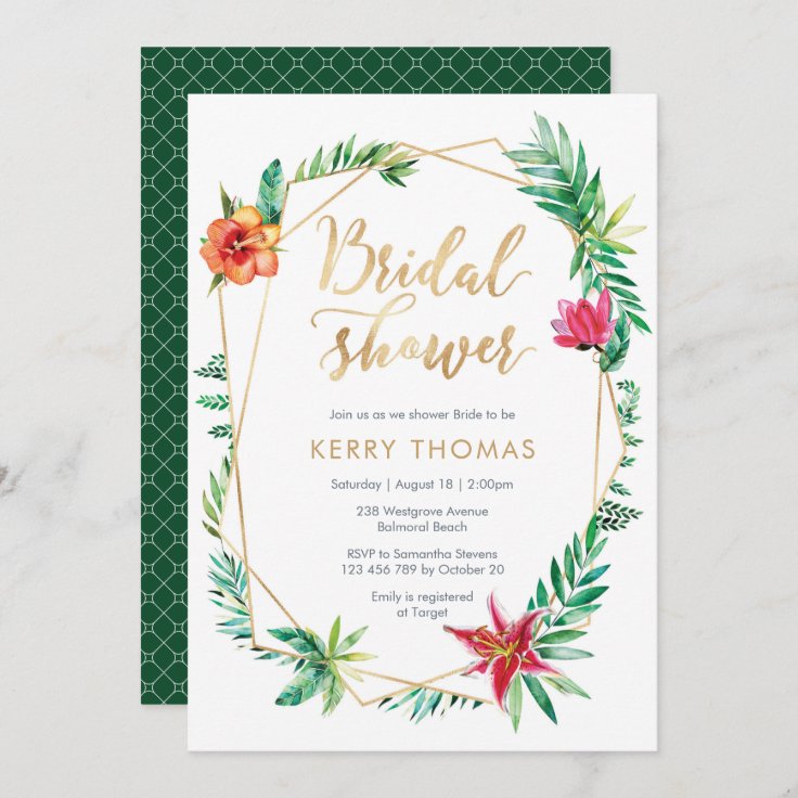 Tropical Bridal Shower Invitation Zazzle