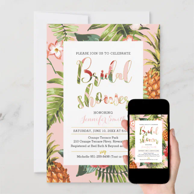 Tropical Bridal Shower Invitation Zazzle