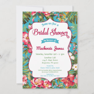 Tropical Bridal Shower Invitation Luau Floral
