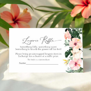 Tropical Bridal Shower Lingerie Raffle Enclosure Card