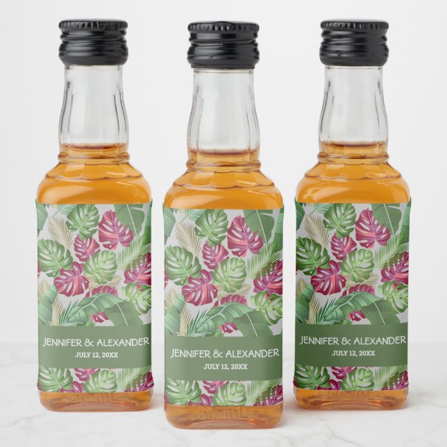 Tropical Bridal Shower Mini Liquor Bottle Label (Bottles)