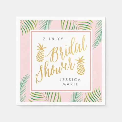 Tropical Bridal Shower Personalized Napkins